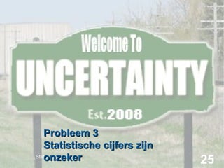 Probleem 3
Statistische cijfers zijn
StatMine
onzeker

25

 