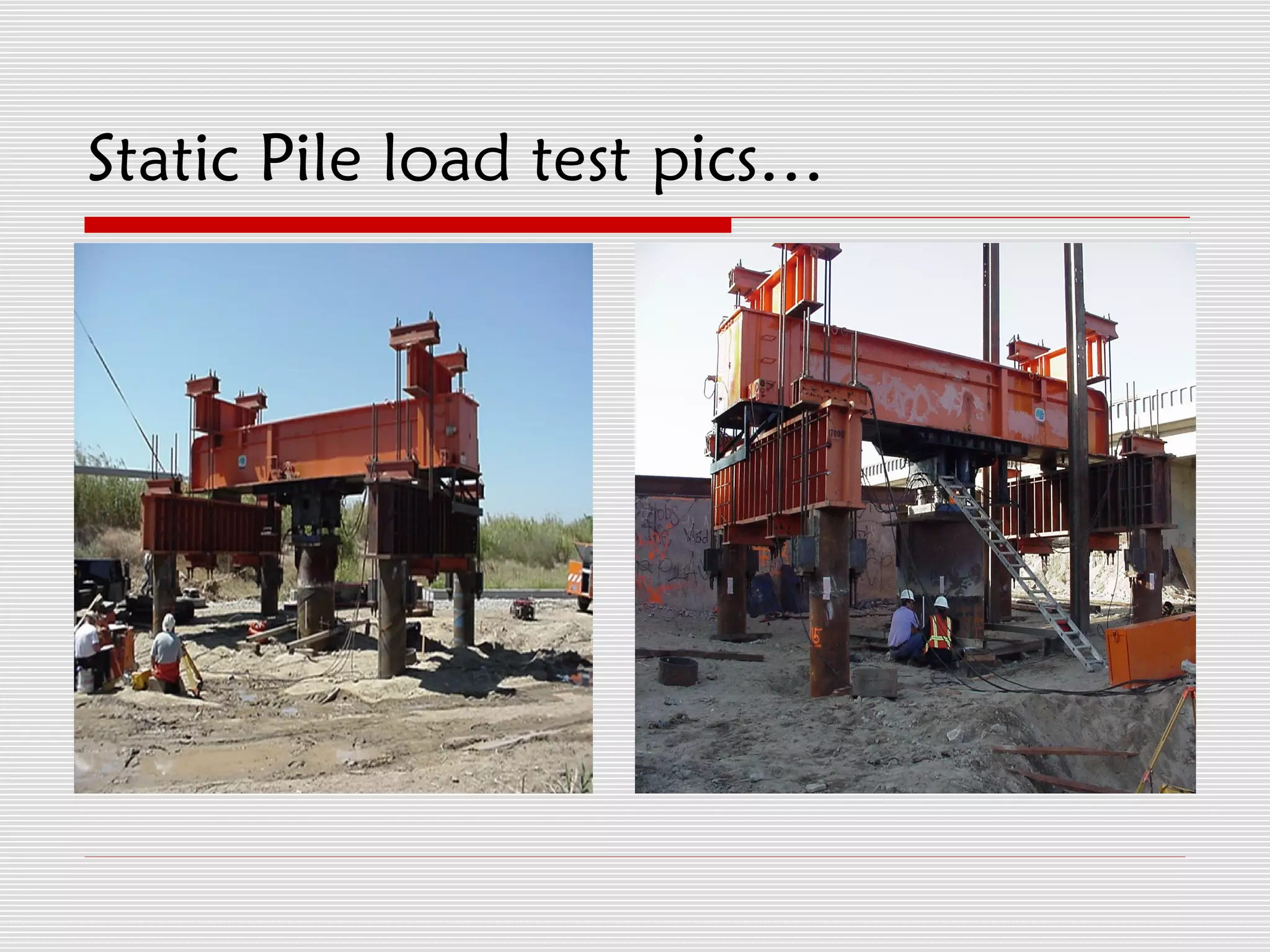 Static Pile load test pics…
 