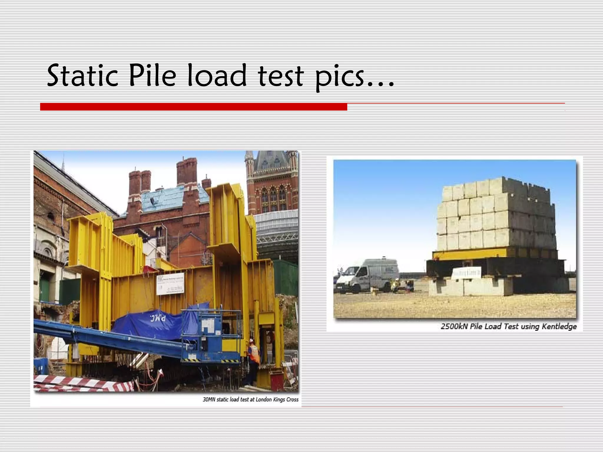 Static Pile load test pics…
 