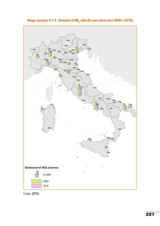 Mappa tematica 6.1.2 - Emissioni di NOX nelle 60 aree urbane (anni 2000 e 2010)

Fonte: ISPRA

227

 