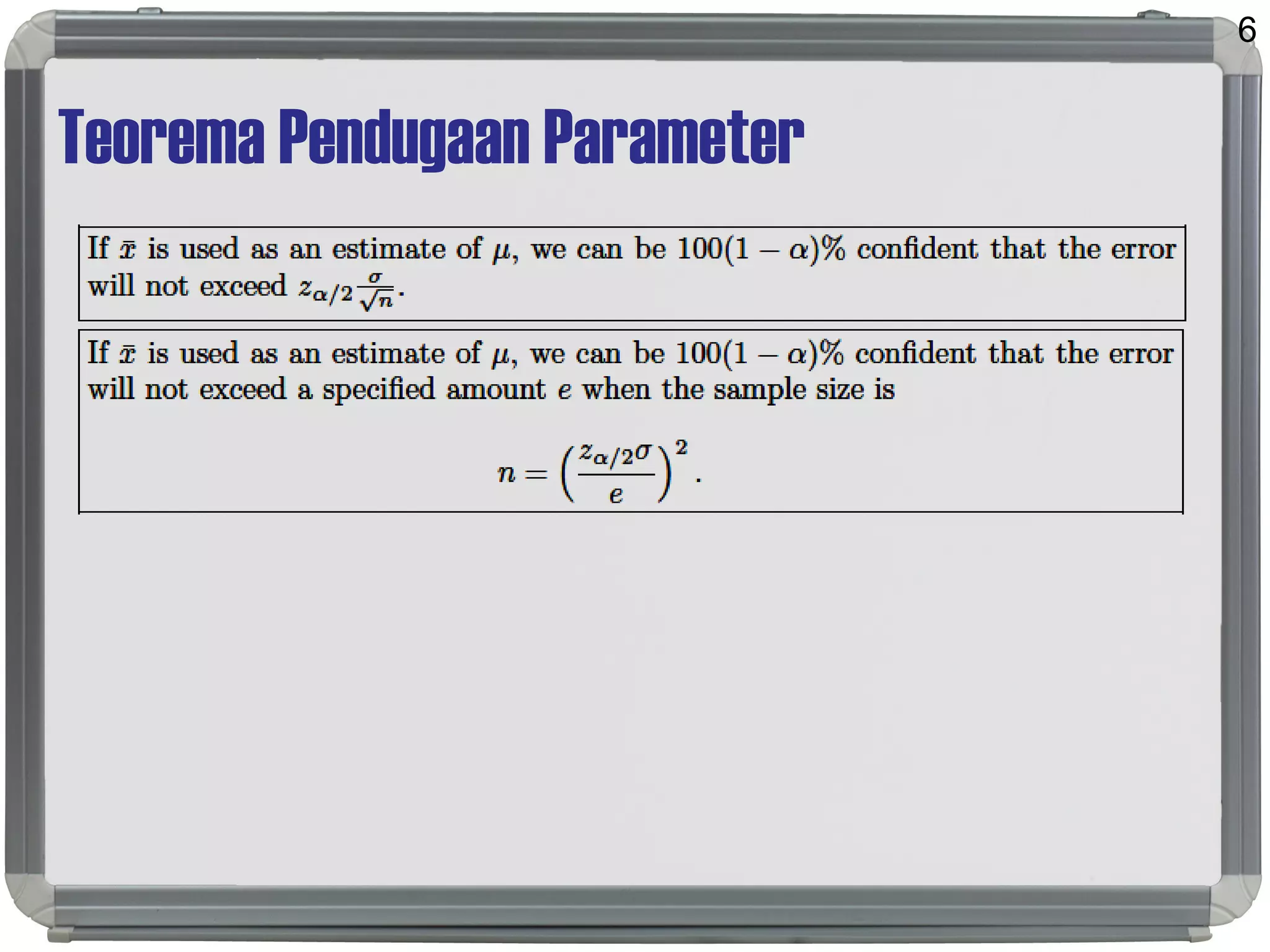 Teorema Pendugaan Parameter
6
 