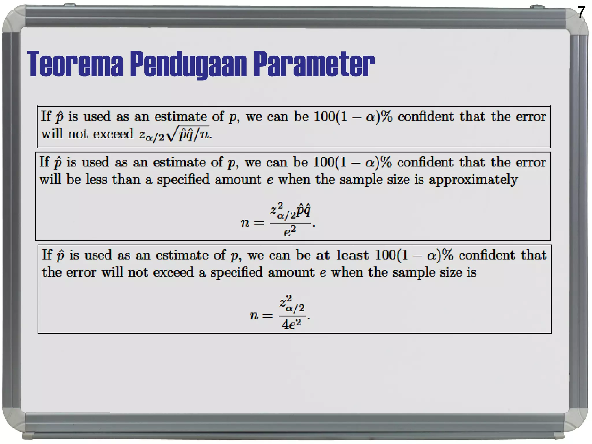 Teorema Pendugaan Parameter
7
 
