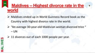 High Divorce rate in Maldives | PPTX