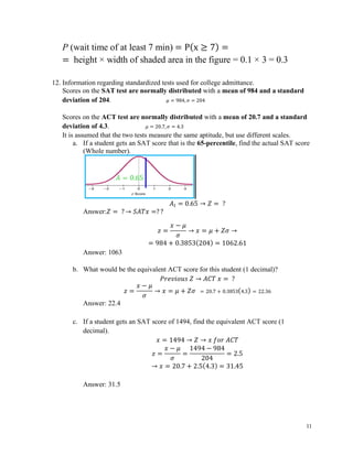 Solution to the Practice Test 3A, Chapter 6 Normal Probability ...