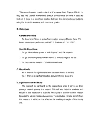 Bsit Math The Significant Relationship of Physics - Mechanics & Heat and Discrete ...