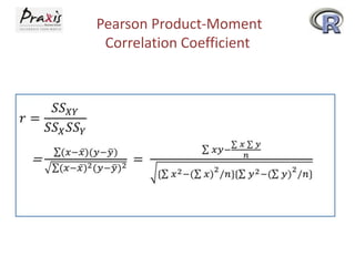 Pearson Product-Moment
Correlation Coefficient

 