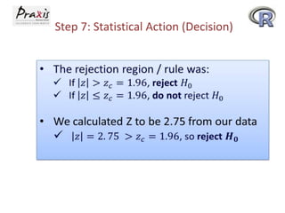 Step 7: Statistical Action (Decision)

 