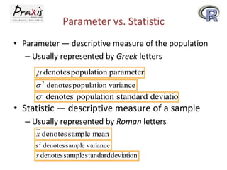 Parameter R Vs Statistic Statistics with R | PPTX