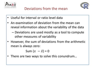 Deviations from the mean

 