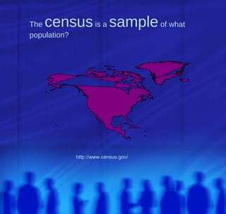 The census is a sample of what
population?




              http://www.census.gov/
 
