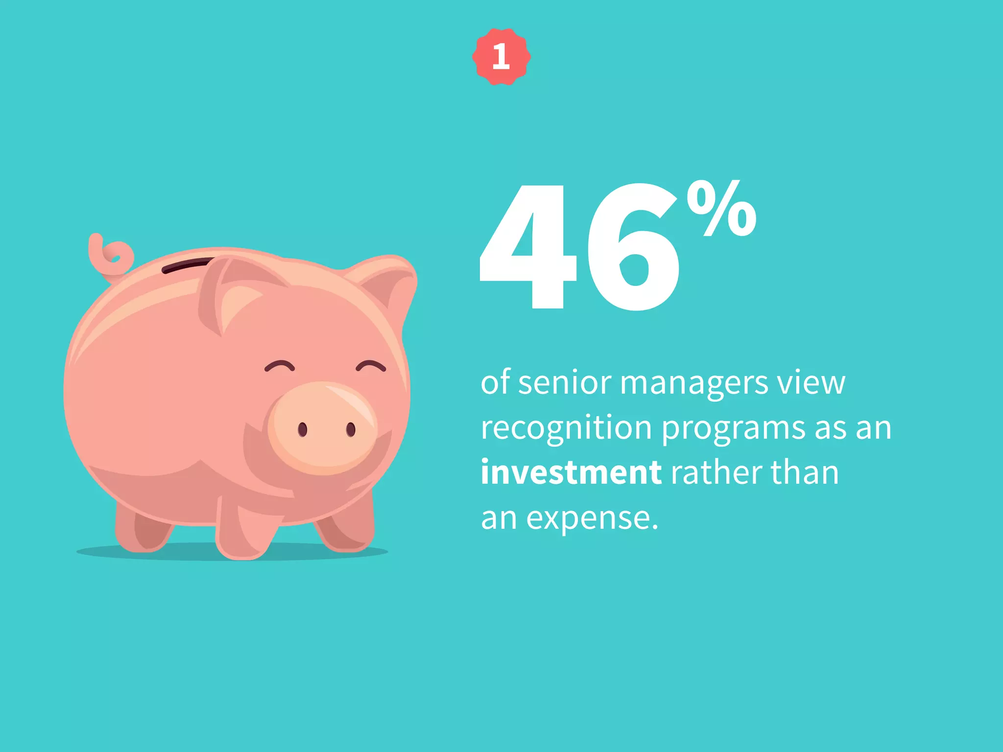 46%
of senior managers view
recognition programs as an
investment rather than  
an expense.
1
 