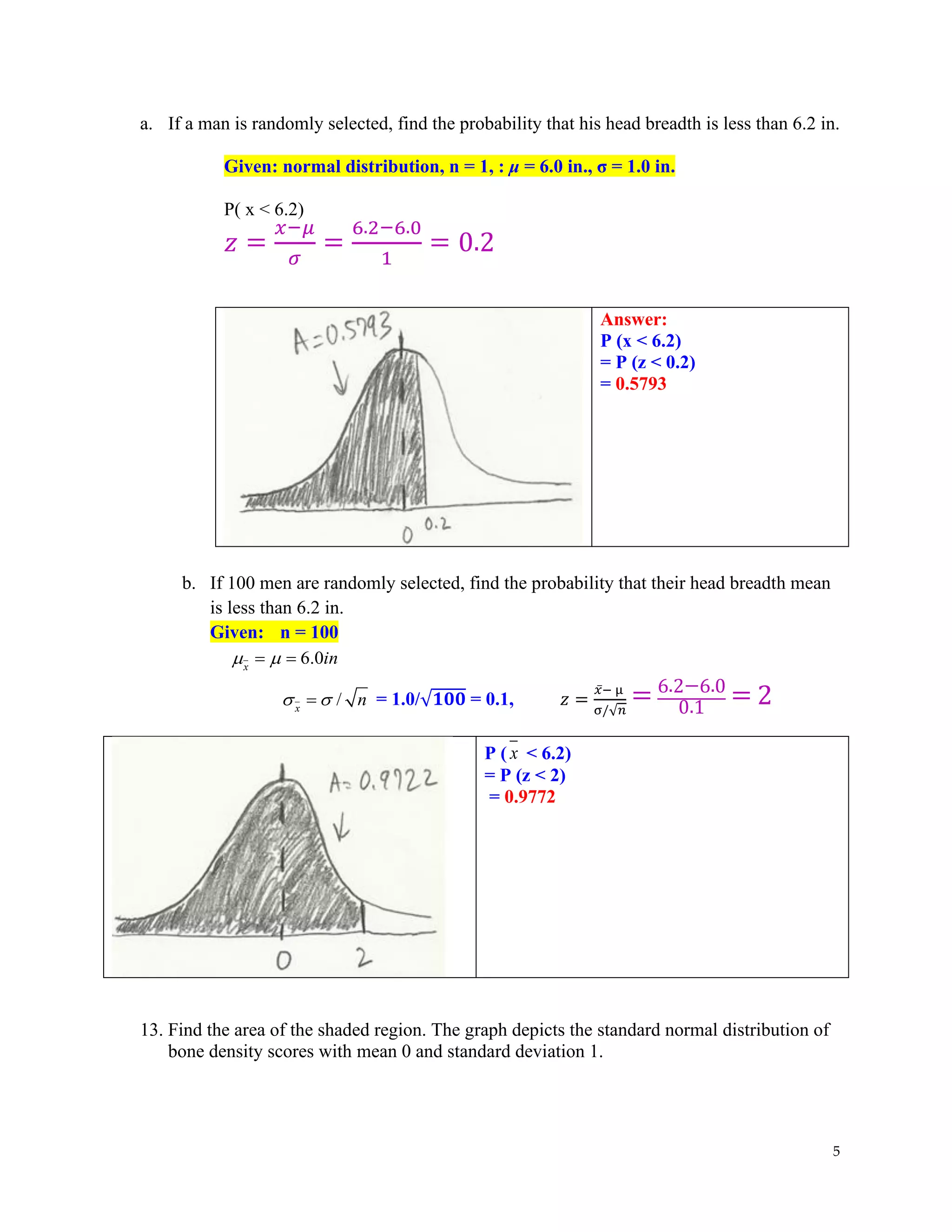Solution to the Practice Test 3A, Normal Probability Distribution | PDF