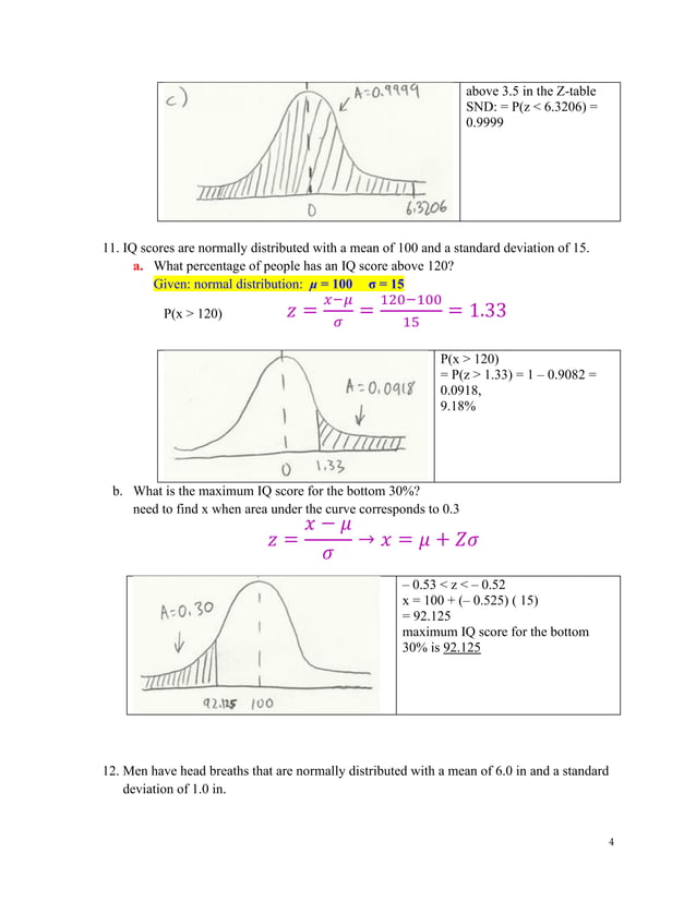 Solution to the Practice Test 3A, Normal Probability Distribution | PDF