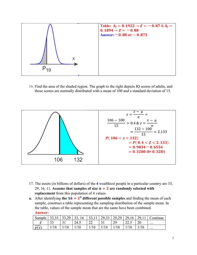 Solution to the Practice Test 3A, Normal Probability Distribution | PDF