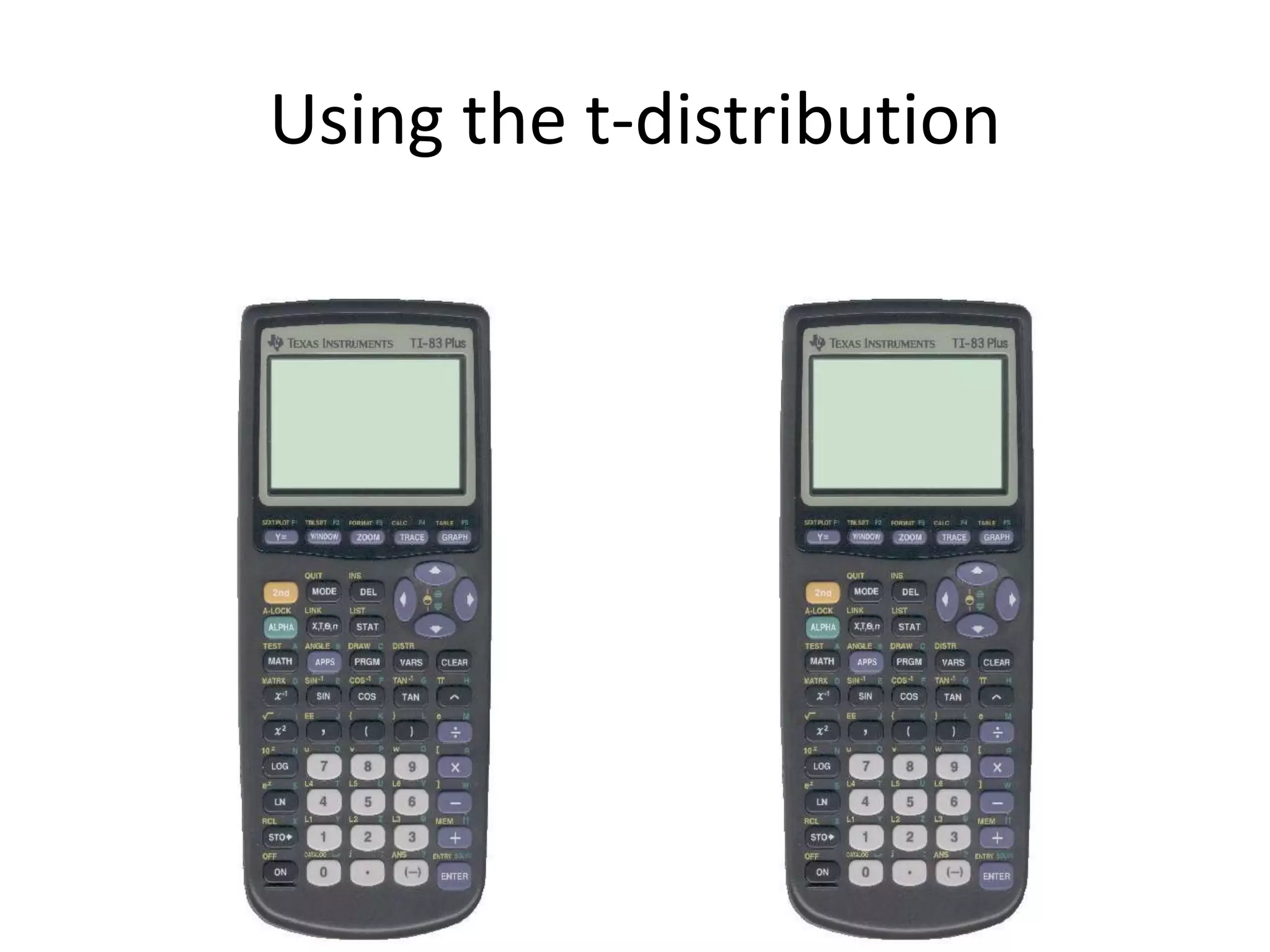 Using the t-distribution