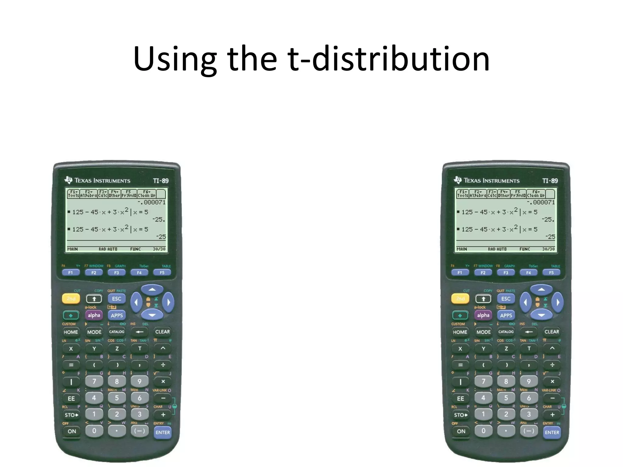 Using the t-distribution