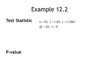 Example 12.2Test StatisticP-value