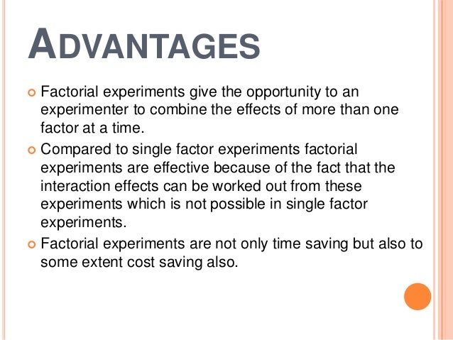 Presentation Of Factorial Experiment 3 2