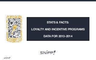STATS & FACTS: 
LOYALTY AND INCENTIVE PROGRAMS 
DATA FOR 2013-2014

 