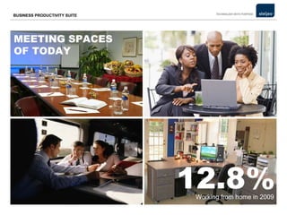 MEETING SPACES OF TODAY 12.8% Working from home in 2009 