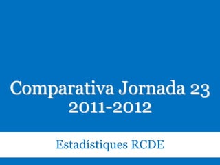 Estadístiques RCDE. Comparativa J23. 2011-2012