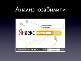 Анализ юзабилити
 