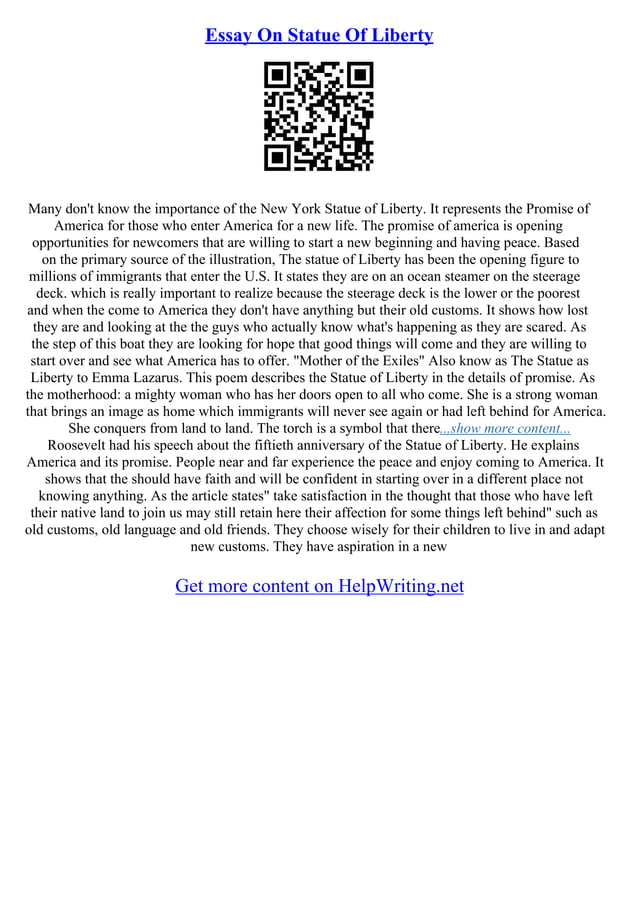 Statue Of Liberty Essay
