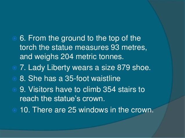 Statue of liberty facts