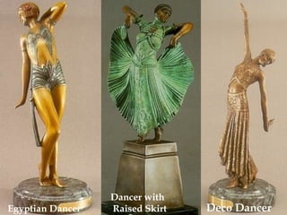 Dancer with Raised Skirt   Deco Dancer  Egyptian Dancer   