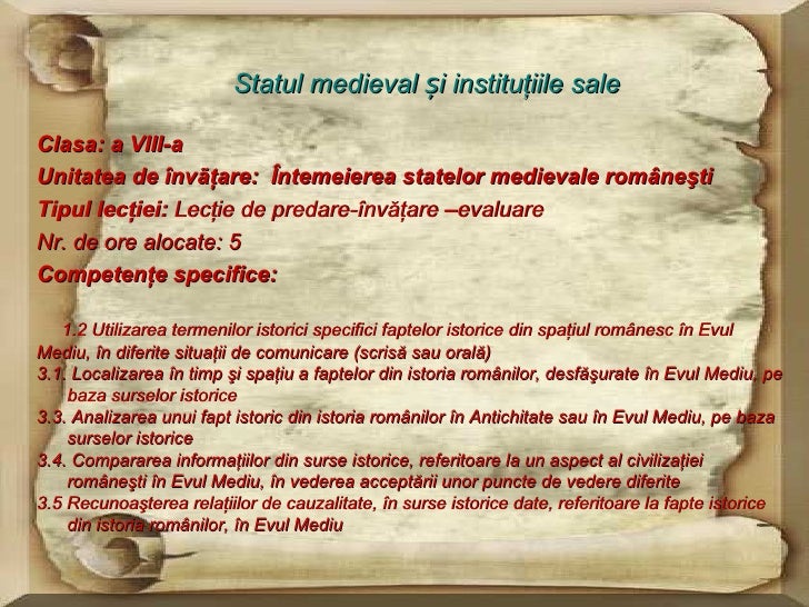 Statul Medieval Si Institutiile Sale