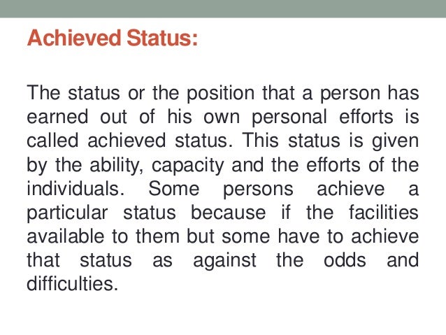 ascribed status ascribed status