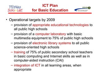 Internet Based Program Ph Status of ICTs in Philippine Basic Education | PPS