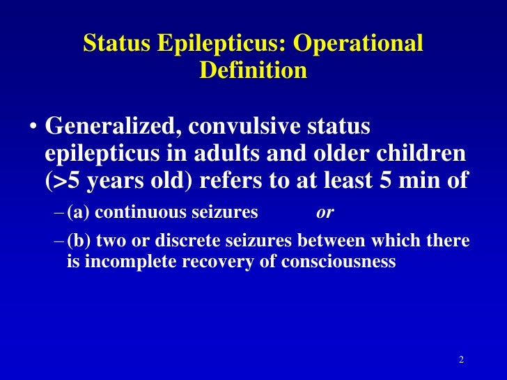 Status epilepticus