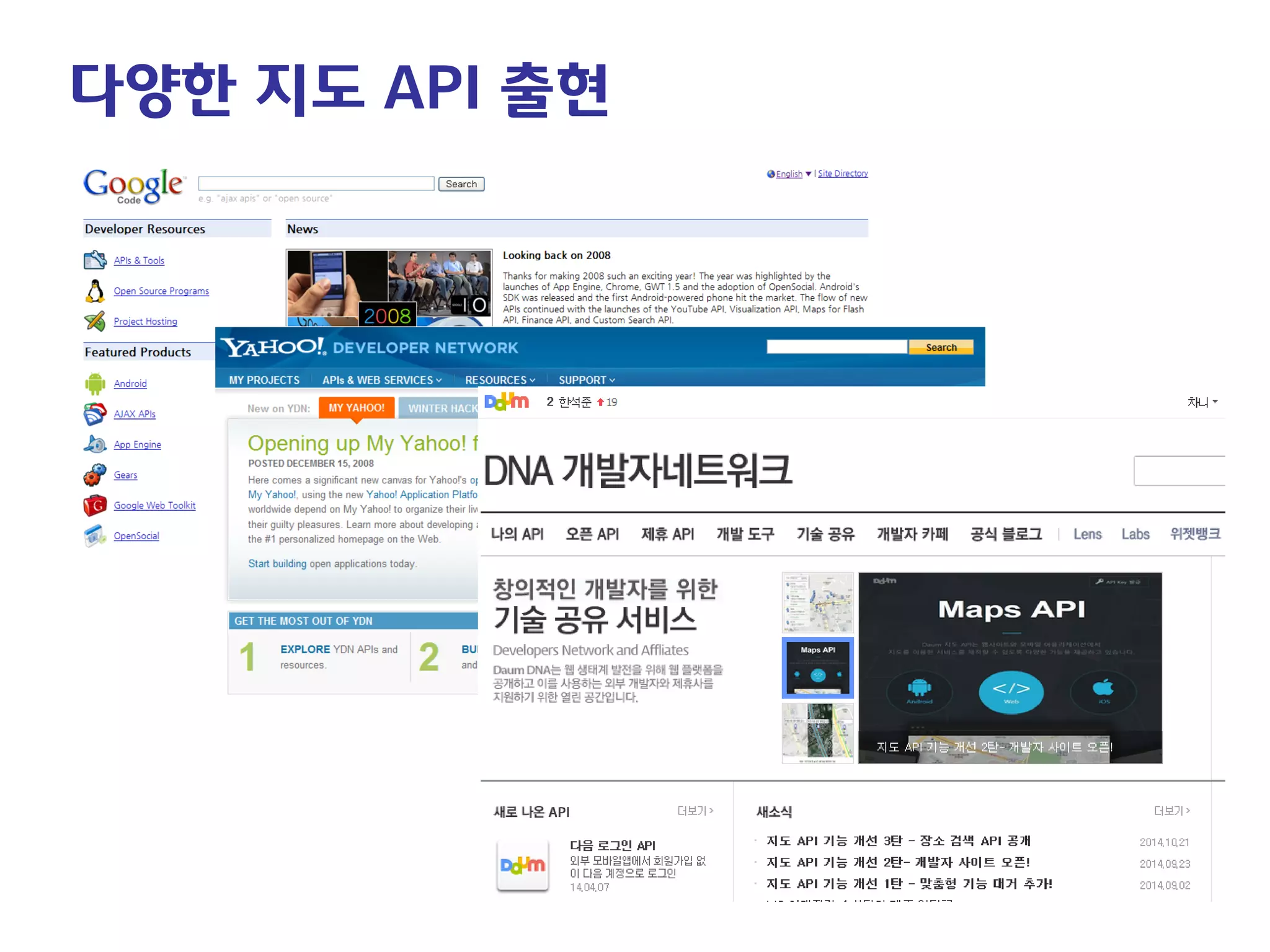 다양한 지도 API 출현  
