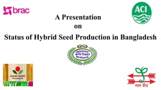 A Presentation
on
Status of Hybrid Seed Production in Bangladesh
 