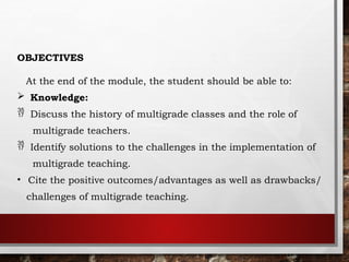 STATUS OF MULTIGRADE TEACHING INI THE PH | PPTX