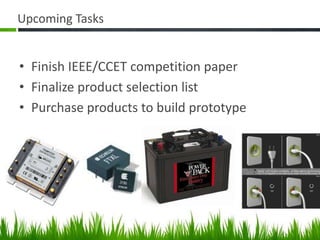 Recent tasksFinished outline for IEEE competition paperMeet with mentor for technology assessment finalized design concept