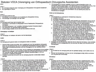 Statuten VOCA (Vereniging van Orthopaedisch Chirurgische Assistenten 