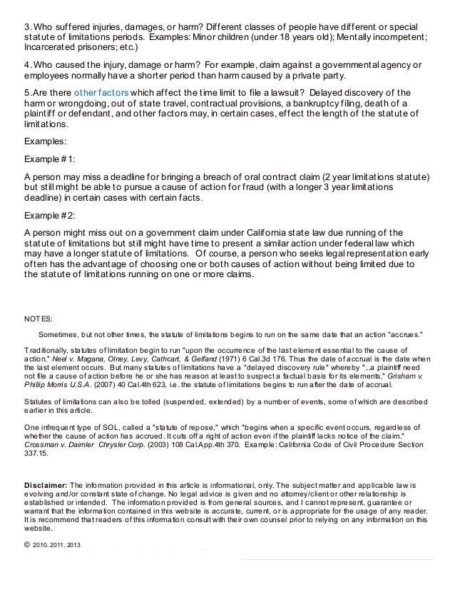 Statute of limitations_california_law