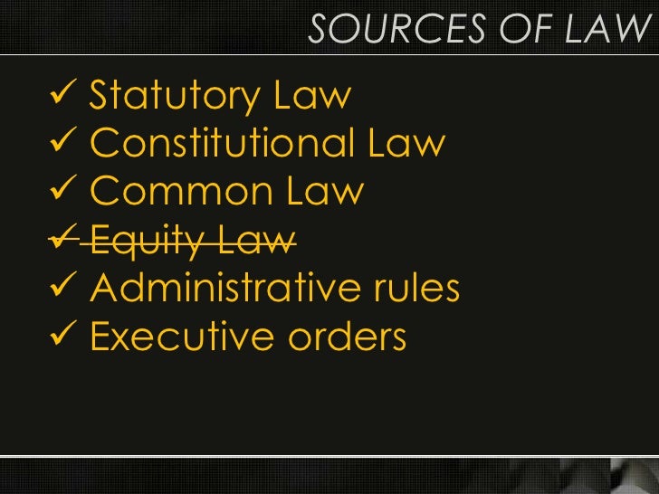 Statutory and administrative law (jan. 12, 2011)