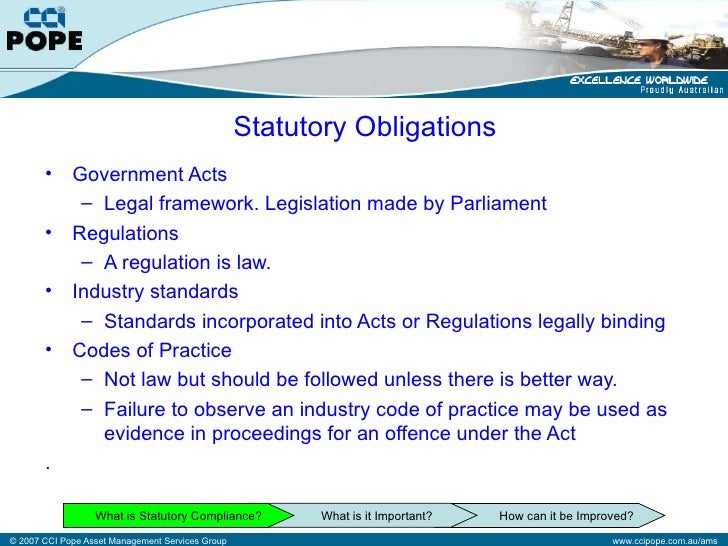 Statutory Compliance (Conference, 2007)