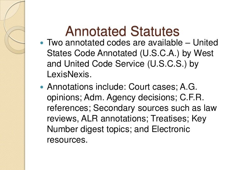 Statutory Law Research (Federal)