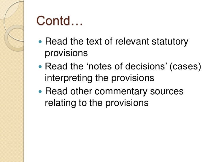 Statutory Law Research (Federal)