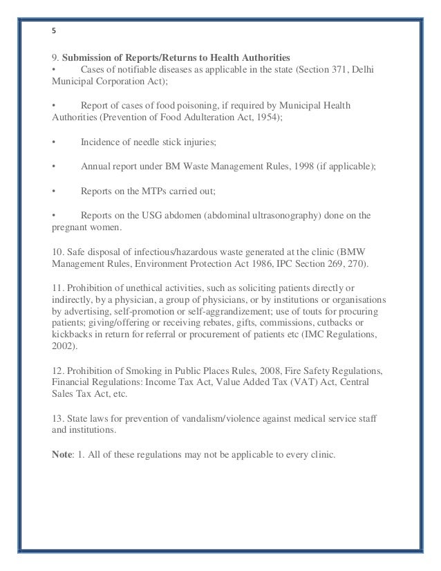 statutory regulatory requirements for private clinics by dr mahboob k can you get a doctors note for food poisoning