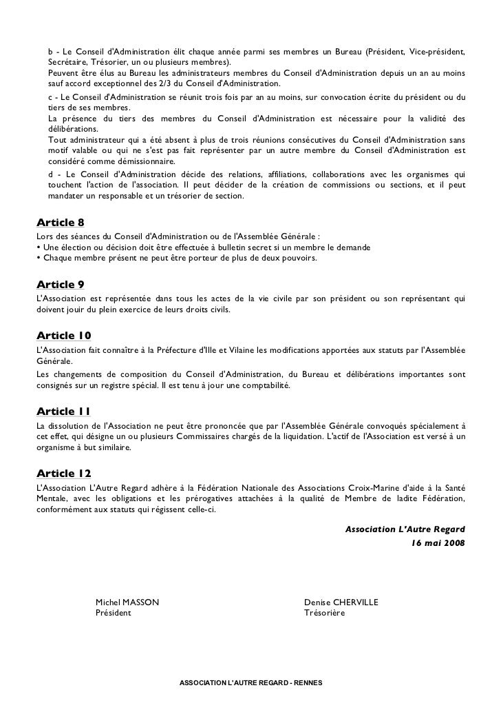 Dissolution bureau association