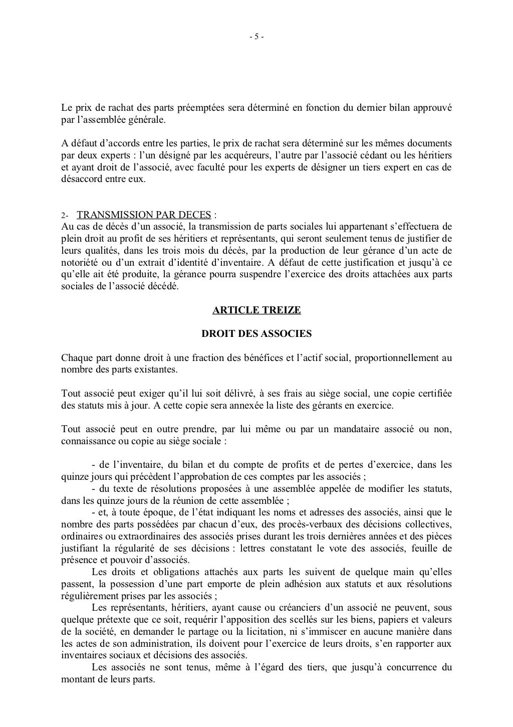 Modèle De Statuts D'une Entreprise Individuelle Pdf