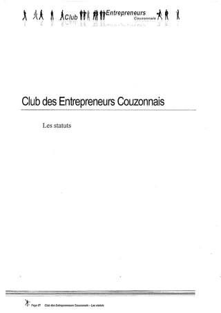 Statuts du club des entrepreneurs couzonnais