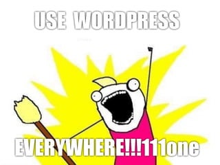 USE WORDPRESS
EVERYWHERE!!!111one
 