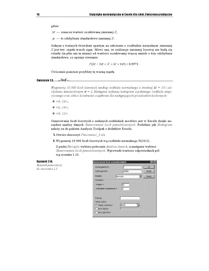 Statystyka Matematyczna W Excelu Dla Szkół ćwiczenia Praktyczne
