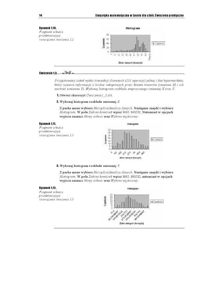 Statystyka Matematyczna W Excelu Dla Szkół ćwiczenia Praktyczne
